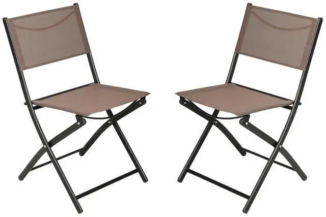 Main image of Flash Furniture Brazos Commercial Indoor-Outdoor Folding Chairs, Flex Comfort Backs/Seats, Metal Frames, Portable Lightweight Foldable Design, Set of 2, Brown/Black