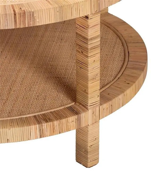 Alt view image 10 of 14 - BALI & PARI 245-13734-ZORO Kalimantan Bohemian Light Honey Rattan and Mahogany