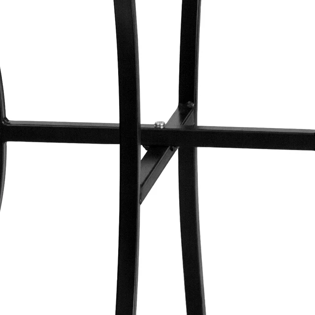 Alt view image 6 of 7 - 28" Square Patio Table, Black | Commercial Grade, Steel Frame, Indoor/Outdoor