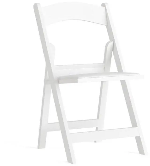 Alt view image 11 of 17 - HERCULES Series 1000 lb. Capacity White Resin Folding Chair with White Vinyl Padded Seat
