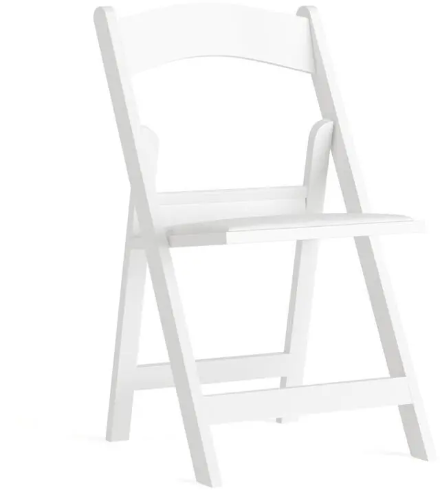 Alt view image 12 of 17 - HERCULES Series 1000 lb. Capacity White Resin Folding Chair with White Vinyl Padded Seat