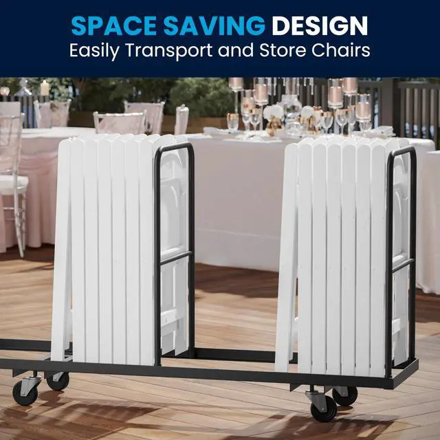 Alt view image 14 of 17 - HERCULES Series 1000 lb. Capacity White Resin Folding Chair with White Vinyl Padded Seat