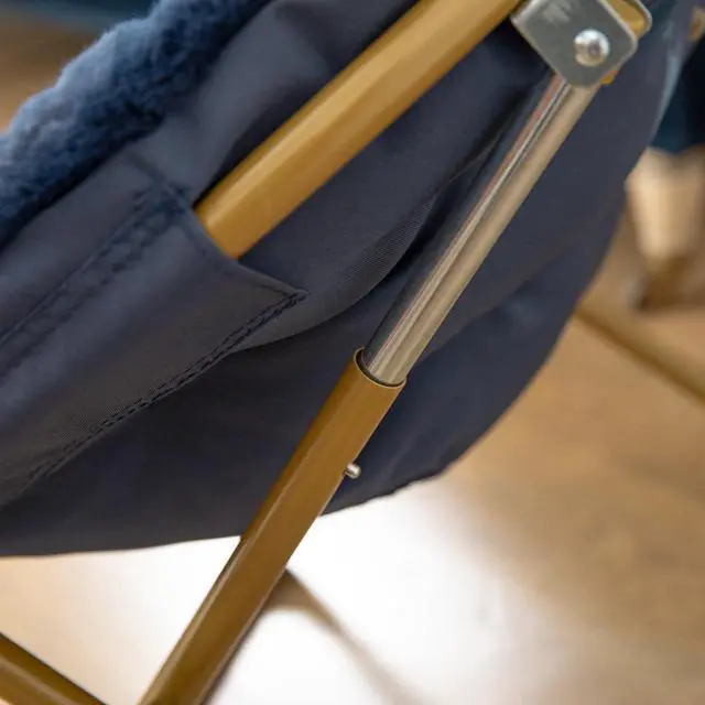 Alt view image 12 of 14 - Flash Furniture Gwen Faux Fur Kids' Folding Saucer Chair Navy (FV-FMC-030-NV-SGD-GG)