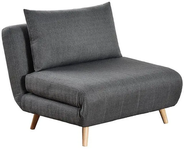 Alt view image 2 of 7 - Flash Furniture Shaw Tri-Fold Convertible Sleeper Chair with Pillow, 3-in-1 Multifunctional Adjustable Sleeper, Channel Stitching, Hideaway Legs, Dark Gray Fabric