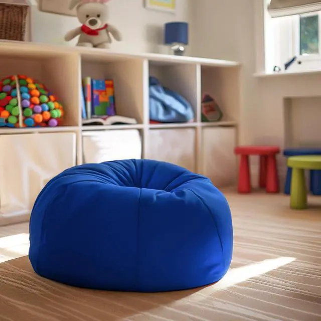 Alt view image 20 of 20 - Small Solid Royal Blue Kids Bean Bag Chair