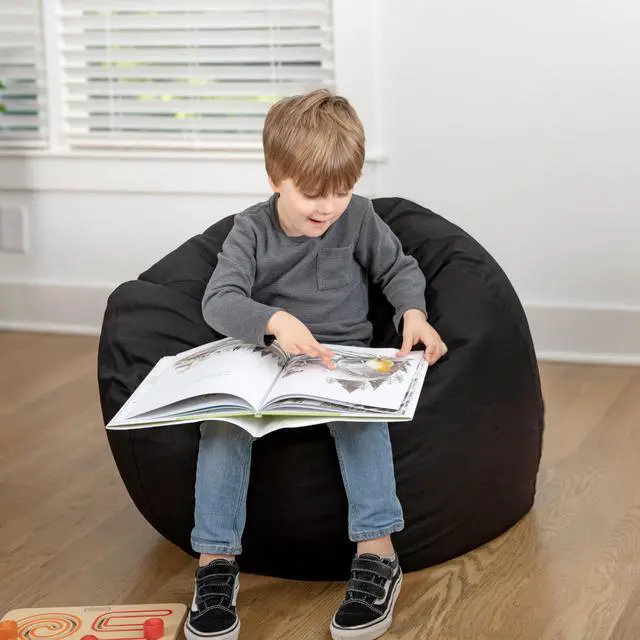 Alt view image 5 of 7 - Flash Furniture Dillon Small Solid Black Bean Bag Chair for Kids and Teens