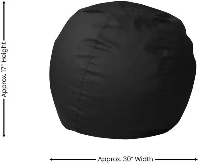 Alt view image 6 of 7 - Flash Furniture Dillon Small Solid Black Bean Bag Chair for Kids and Teens