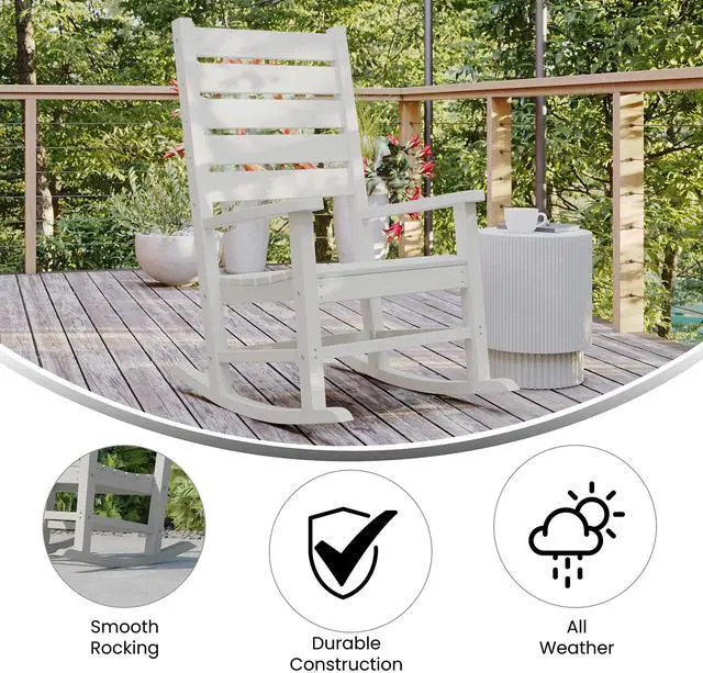Alt view image 11 of 14 - Flash Furniture Manchester Contemporary Rocking Chair White (LEHMP2002110WT)