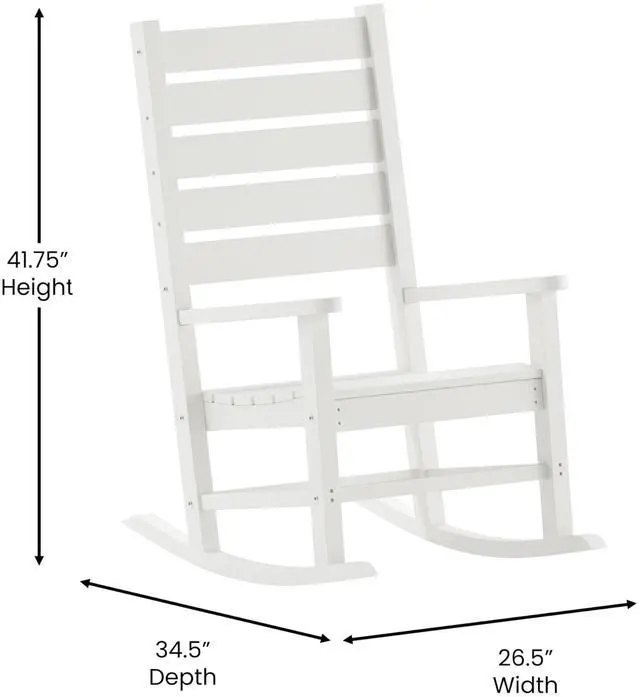 Alt view image 14 of 14 - Flash Furniture Manchester Contemporary Rocking Chair White (LEHMP2002110WT)