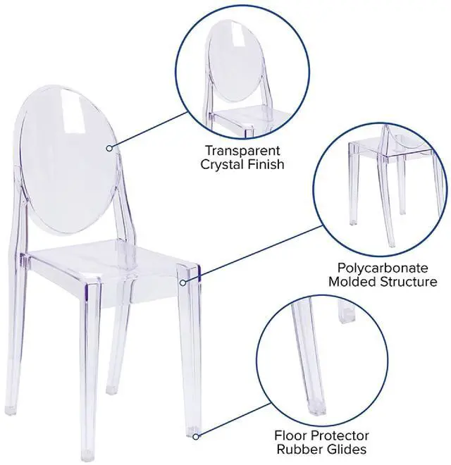 Alt view image 14 of 17 - 4 Pack Cheryl Ghost Side Chair in Transparent Crystal