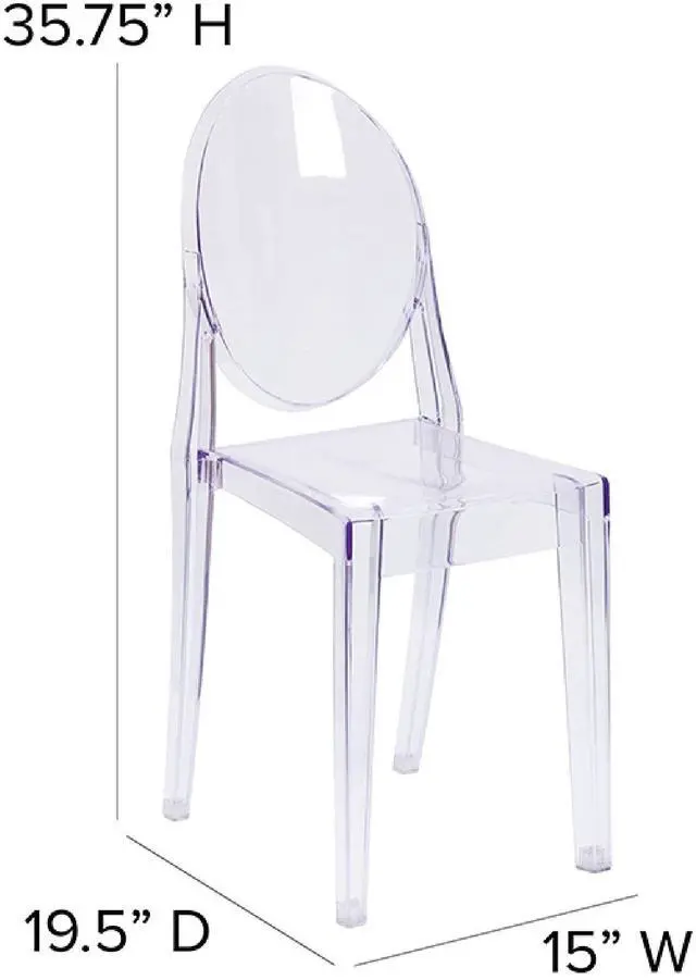 Alt view image 15 of 17 - 4 Pack Cheryl Ghost Side Chair in Transparent Crystal