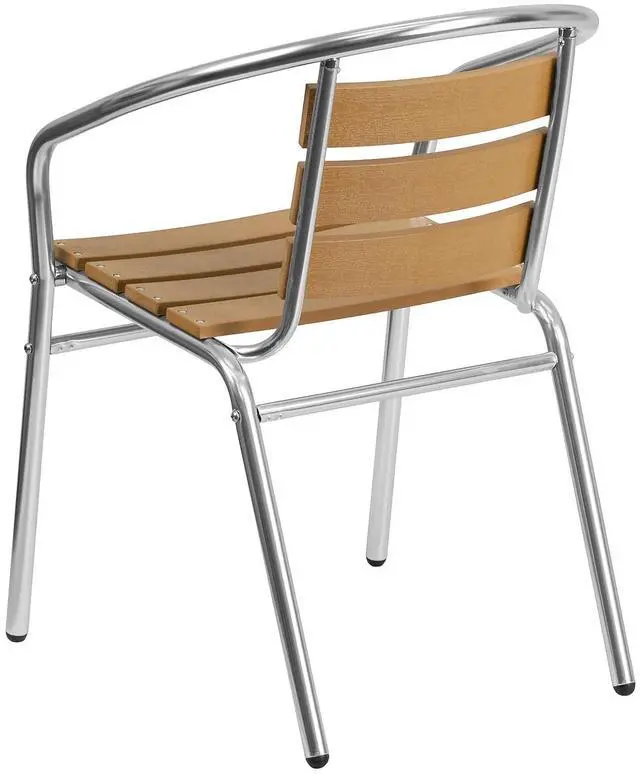 Alt view image 7 of 13 - Flash Furniture Restaurant Patio Chair Aluminum 4 Pack (4TLH017W)