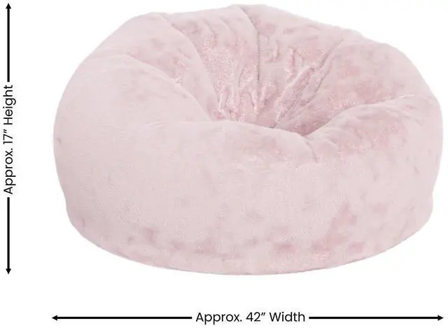 Alt view image 4 of 7 - Flash Furniture Oversized Bean Bag Chair for Kids and Adults, Set of 1, Blush Furry