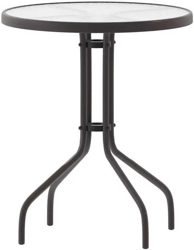 Alt view image 8 of 14 - Flash Furniture Bellamy Round Tempered Glass and Metal Table 23.75" Bronze (TLH0701BZ)
