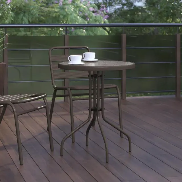 Alt view image 12 of 14 - Flash Furniture Bellamy Round Tempered Glass and Metal Table 23.75" Bronze (TLH0701BZ)