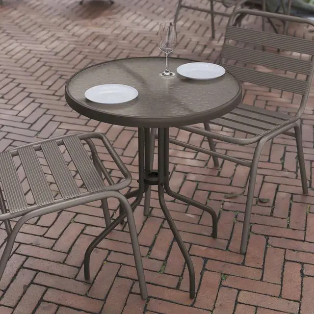 Alt view image 11 of 14 - Flash Furniture Bellamy Round Tempered Glass and Metal Table 23.75" Bronze (TLH0701BZ)