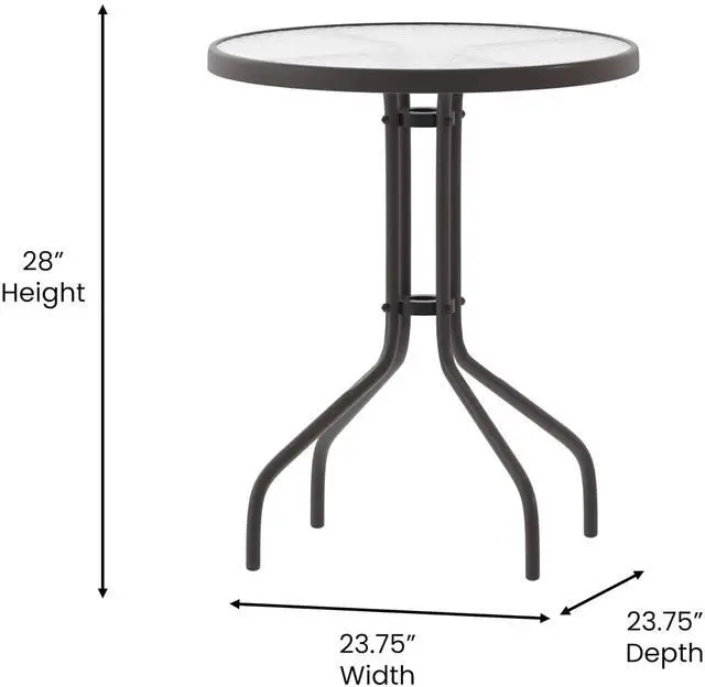 Alt view image 13 of 14 - Flash Furniture Bellamy Round Tempered Glass and Metal Table 23.75" Bronze (TLH0701BZ)