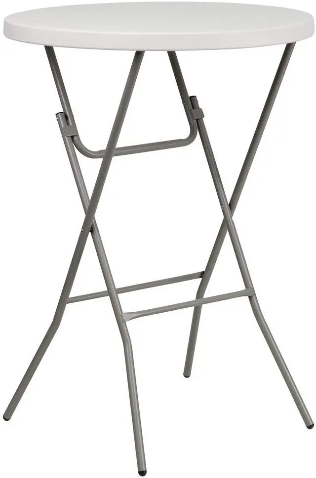 Alt view image 13 of 19 - 32'' Round Granite White Plastic Bar Height Folding Table