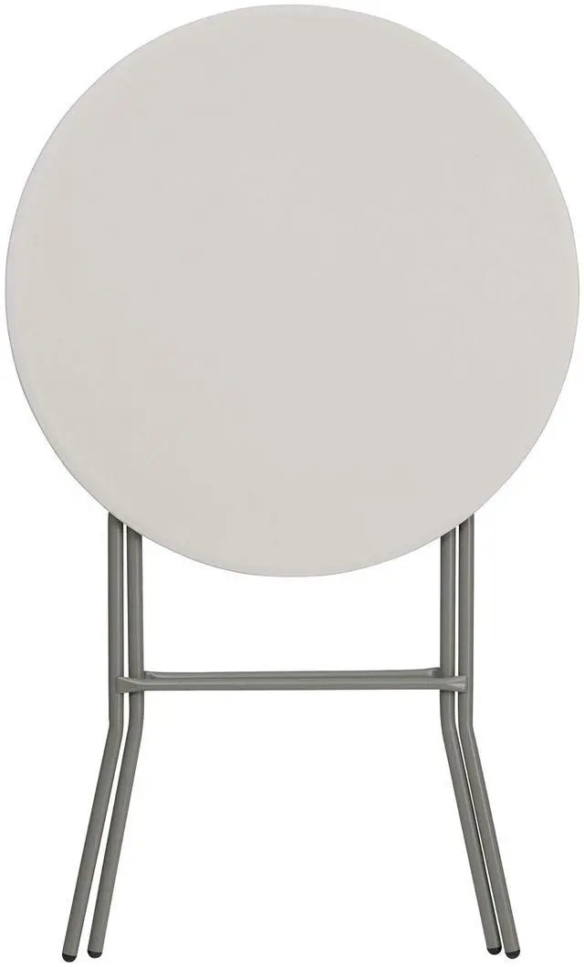 Alt view image 18 of 19 - 32'' Round Granite White Plastic Bar Height Folding Table