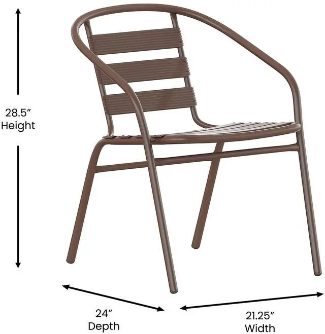 Alt view image 14 of 14 - Flash Furniture Lila Restaurant Stack Chair Bronze (TLH017CBZ)