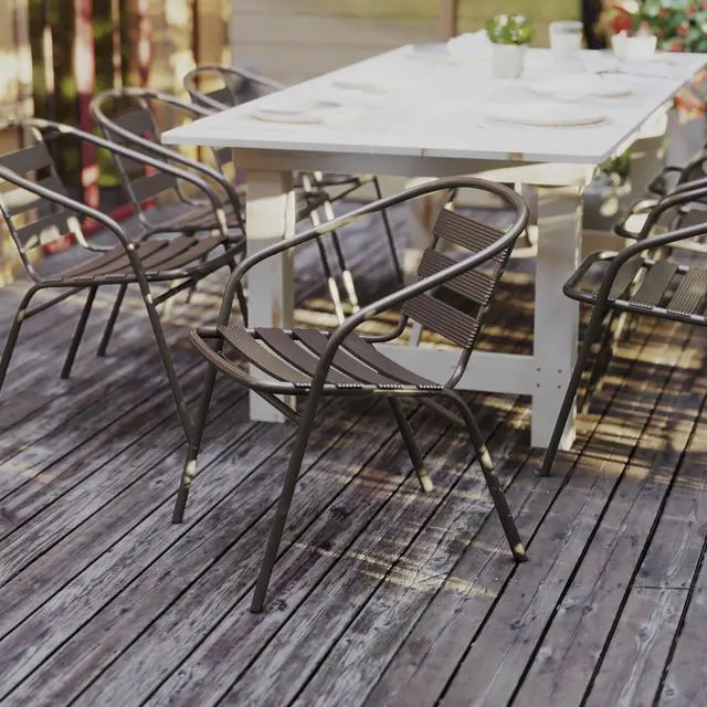 Alt view image 13 of 14 - Flash Furniture Lila Restaurant Stack Chair Bronze (TLH017CBZ)