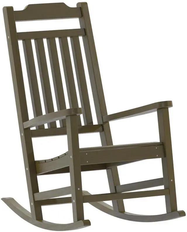 Alt view image 9 of 14 - Flash Furniture Winston All-Weather Poly Resin Rocking Chair Mahogany (JJC14703MHG)