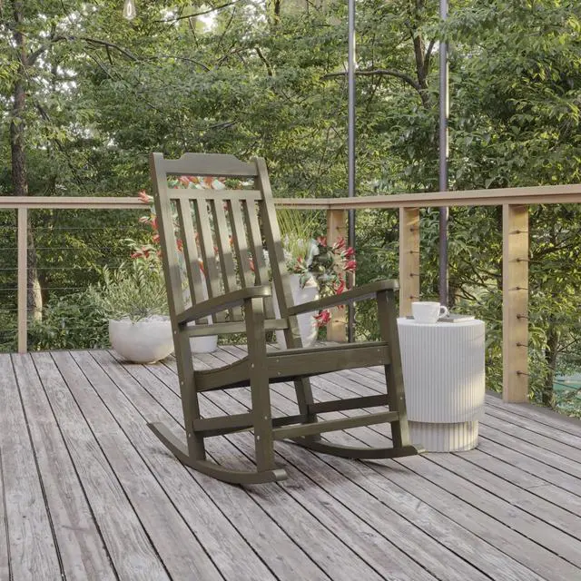 Alt view image 10 of 14 - Flash Furniture Winston All-Weather Poly Resin Rocking Chair Mahogany (JJC14703MHG)
