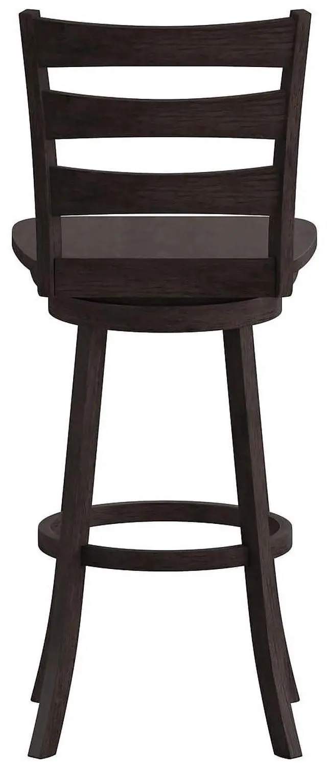 Alt view image 12 of 14 - Flash Furniture Liesel Classic Solid Wood Ladder Back Barstool Gray Wash Walnut (ESUN31WS29GY)