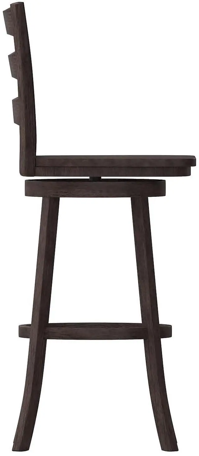 Alt view image 13 of 14 - Flash Furniture Liesel Classic Solid Wood Ladder Back Barstool Gray Wash Walnut (ESUN31WS29GY)