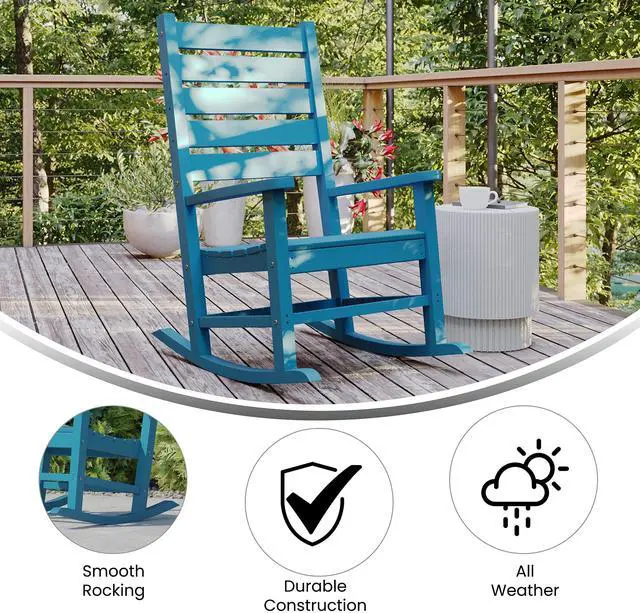 Alt view image 11 of 14 - Flash Furniture Manchester Contemporary Rocking Chair Blue (LEHMP2002110BL)