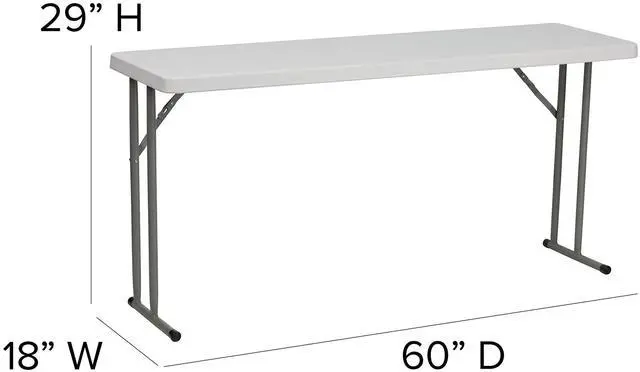 Alt view image 13 of 15 - 18''W x 60''L Granite White Plastic Folding Training Table