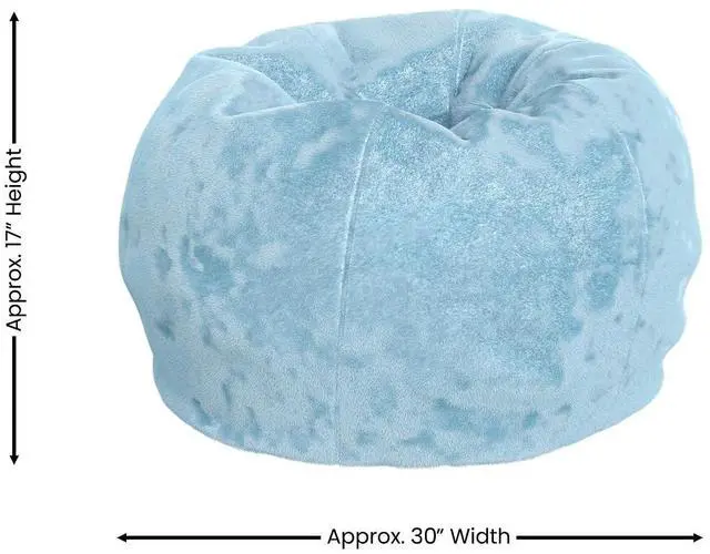 Alt view image 4 of 7 - Flash Furniture Dillon Small Teal Furry Bean Bag Chair for Kids and Teens