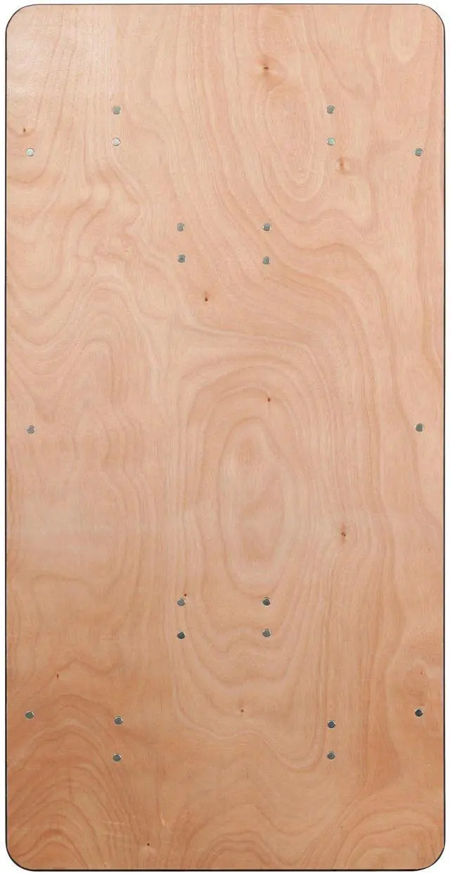 Alt view image 14 of 15 - 30'' x 60'' Rectangular Wood Folding Banquet Table with Clear Coated Finished Top