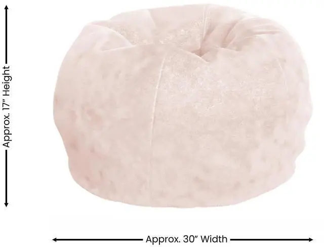 Alt view image 11 of 14 - Flash Furniture Dillon Furry Refillable Bean Bag Chair Blush (DGBEANSMFURBLS)