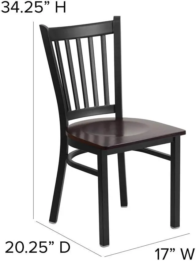 Alt view image 19 of 20 - black restaurant chair XU-DG-6Q2B-VRT-WALW-GG