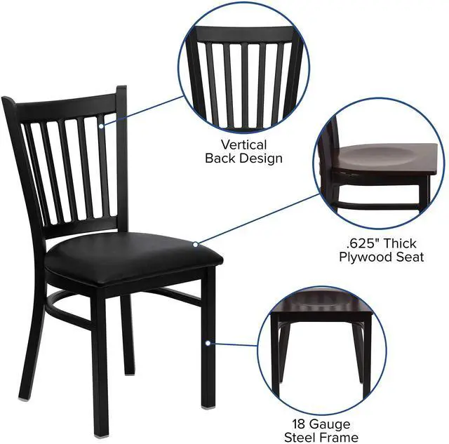 Alt view image 18 of 20 - black restaurant chair XU-DG-6Q2B-VRT-WALW-GG