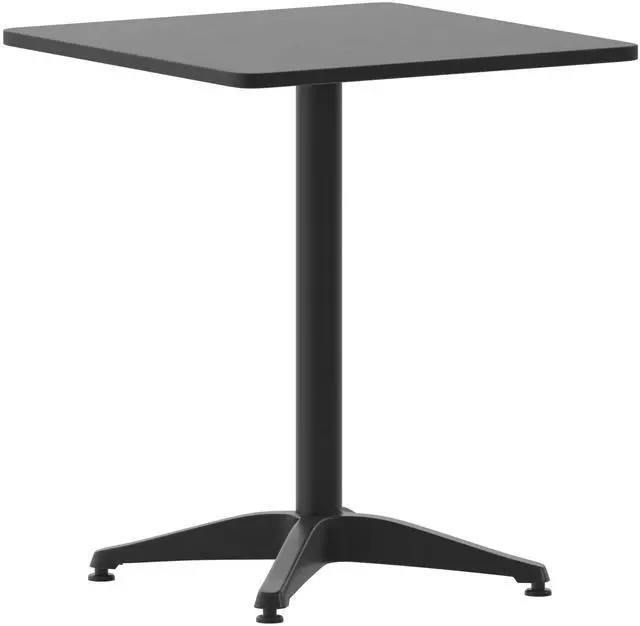 Alt view image 8 of 14 - Flash Furniture Mellie Metal Indoor-Outdoor Table with Base 23.5" Square (TLH0531BK)