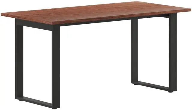 Alt view image 2 of 7 - Flash Furniture Redmond Conference Table with U-Frame Base, Commercial Water and Scratch Resistant Laminate Finish, PVC Edge, Heavy Duty Steel Frame, 60x30, Walnut