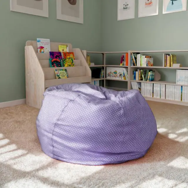 Alt view image 11 of 14 - Oversized Lavender Dot Bean Bag Chair for Kids and Adults