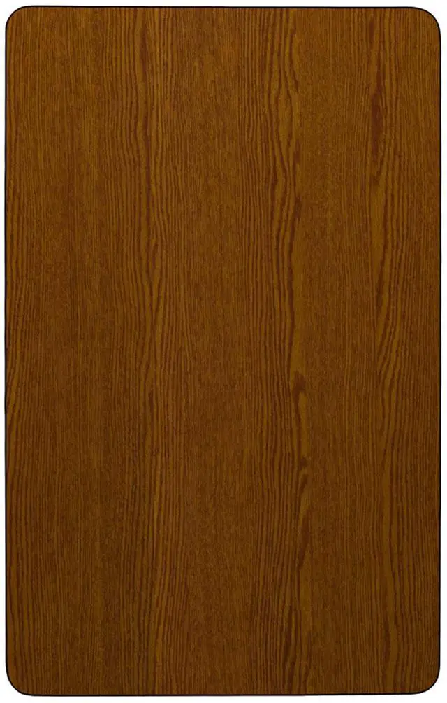 Alt view image 6 of 6 - Flash Furniture Mobile 24 by 60-Inch Rectangular Activity Table with 1.25-Inch Thick High Pressure Oak Laminate Top and Height Adjustable Pre-School Legs
