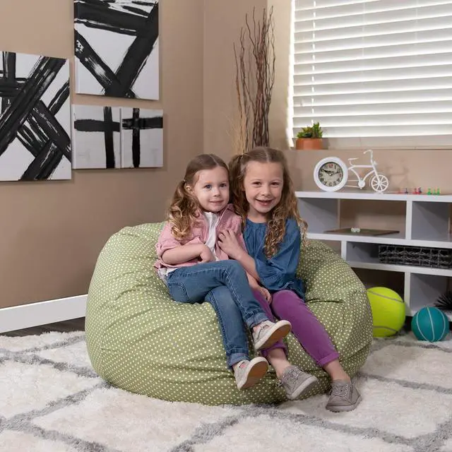 Alt view image 9 of 10 - Oversized Green Dot Bean Bag Chair for Kids and Adults