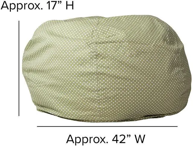 Alt view image 10 of 10 - Oversized Green Dot Bean Bag Chair for Kids and Adults