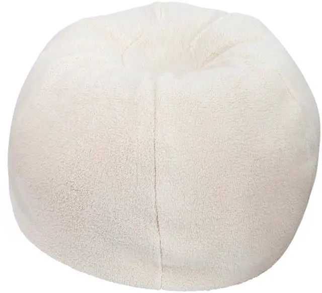 Alt view image 2 of 7 - Flash Furniture Dillon Sherpa Bean Bag Chair, Classic Refillable Bean Bag Chair for Kids and Teens, Small, Natural