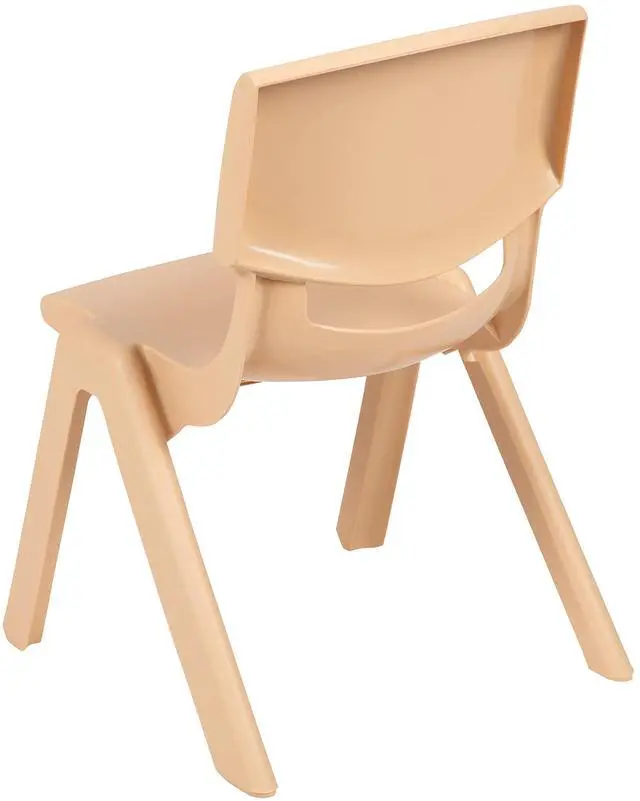 Alt view image 12 of 12 - 4 Pack Natural Plastic Stackable School Chair with 12'' Seat Height