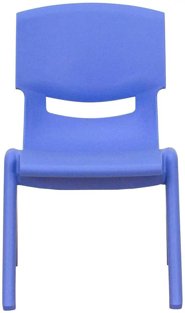 Alt view image 4 of 7 - 4 Pack Blue Plastic Stackable School Chair with 10.5" H Seat, Preschool Chair