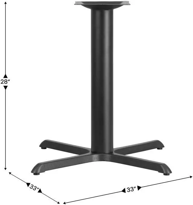 Alt view image 13 of 17 - Black 33x33 Table HT X-Base