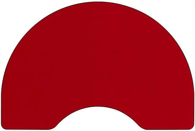 Alt view image 2 of 2 - Mobile 48''W x 72''L Kidney Red Thermal Laminate Activity Table - Standard Height Adjustable Legs