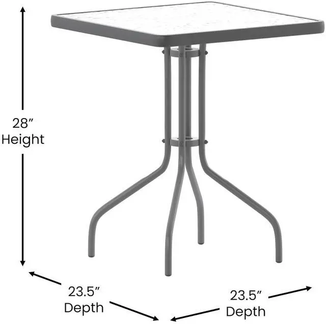 Alt view image 13 of 14 - Flash Furniture Barker Square Tempered Glass and Metal Table 23.5'' Silver (TLH073A1SV)