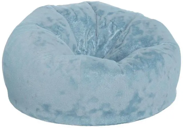 Alt view image 9 of 14 - Flash Furniture Duncan Furry Oversized Refillable Bean Bag Chair Teal (DGBEANLGFURTL)
