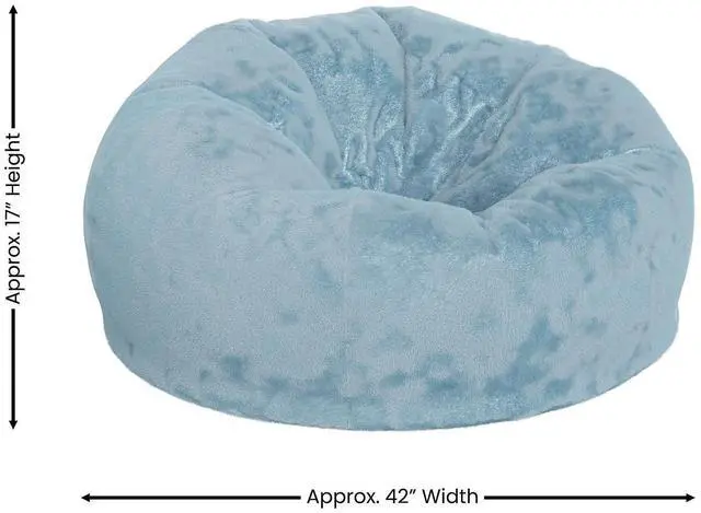 Alt view image 11 of 14 - Flash Furniture Duncan Furry Oversized Refillable Bean Bag Chair Teal (DGBEANLGFURTL)